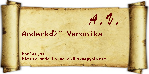 Anderkó Veronika névjegykártya